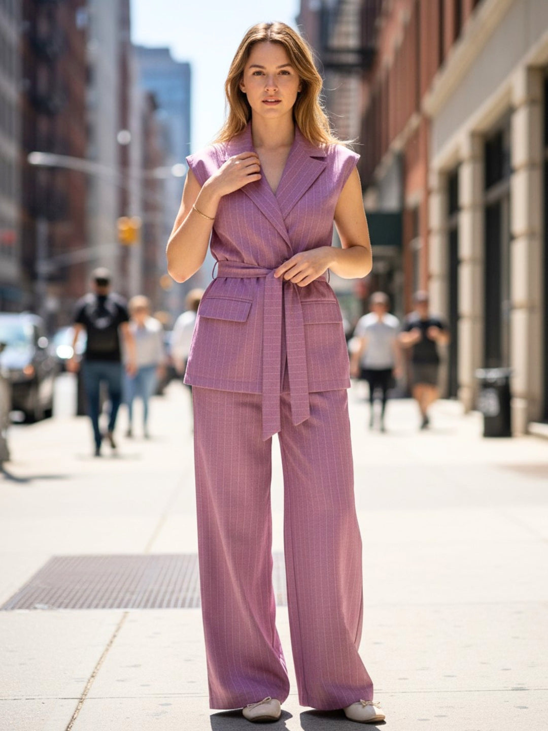 Pinstriped Purple Coord set