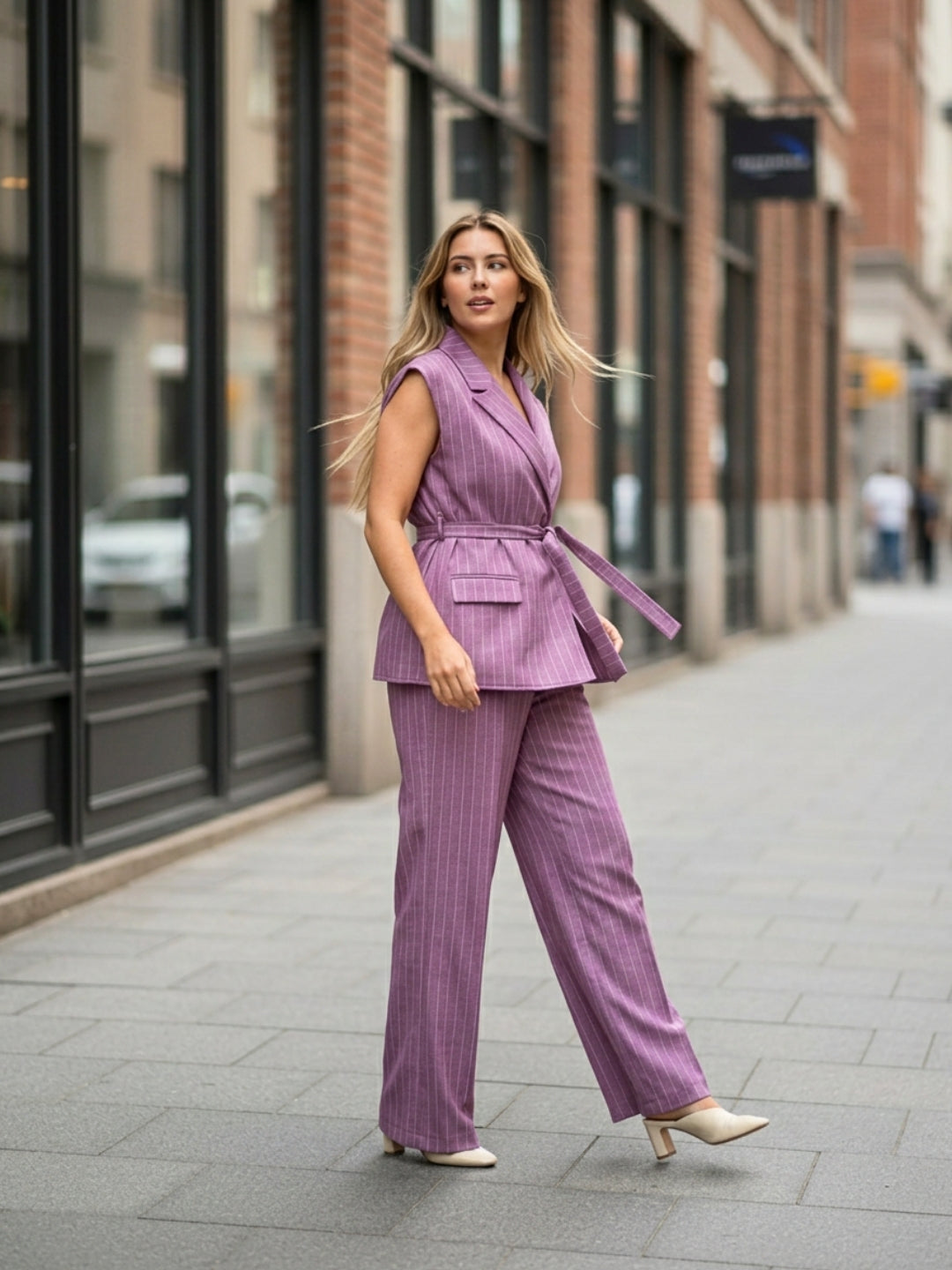 Pinstriped Purple Coord set