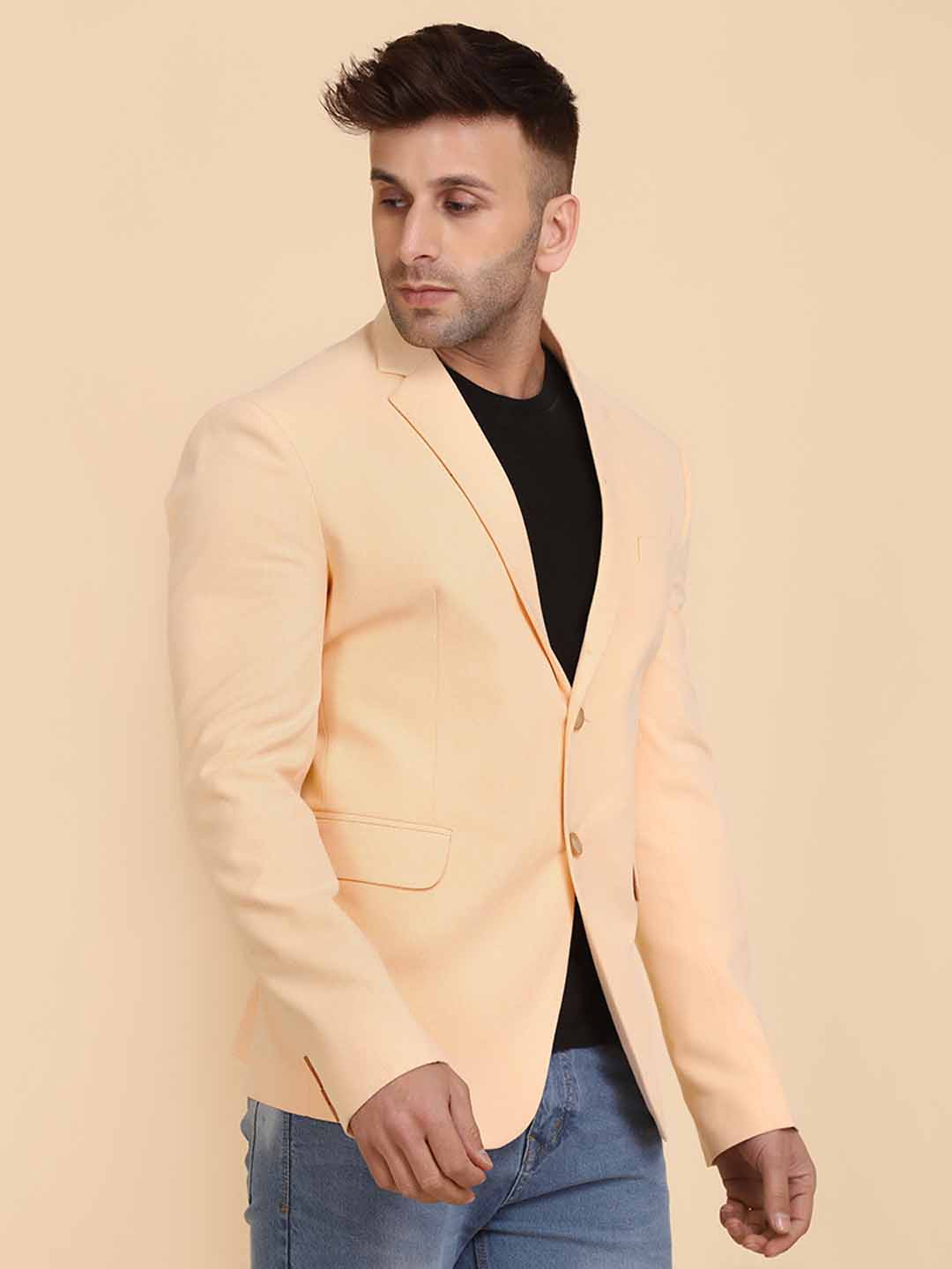 Orange Solid Single Breasted Casual Blazer Orange Solid Single Breasted Casual Blazer