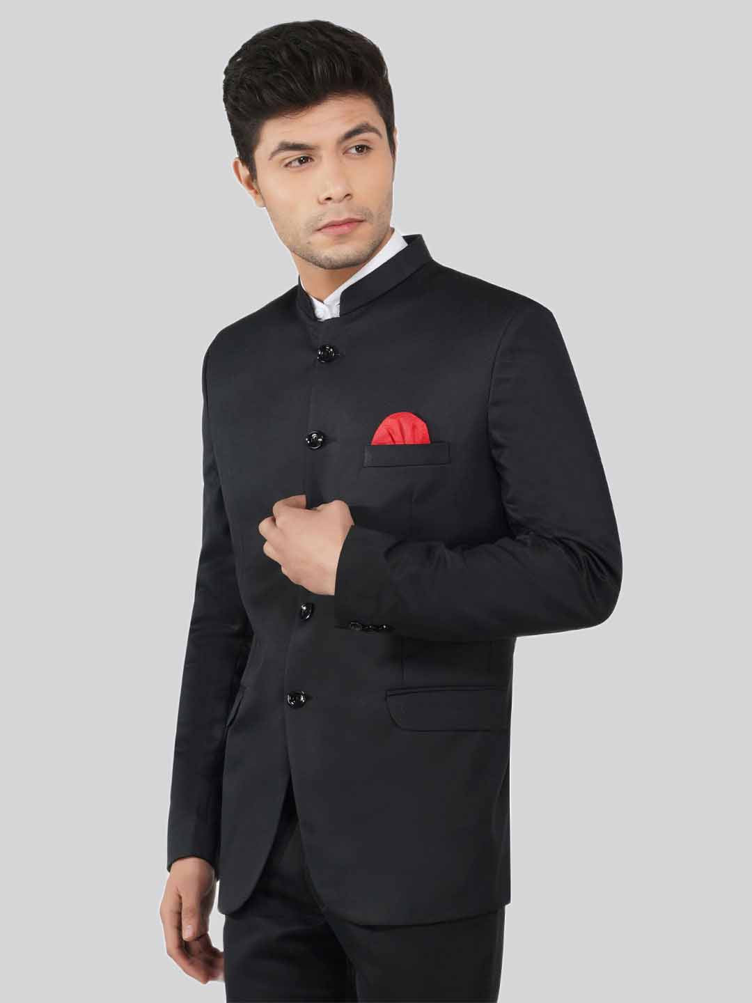 Men Black Bandgala Suit - Tahvo India