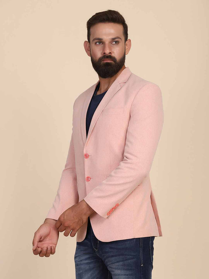 Men Suede Peach Blazer - Tahvo India