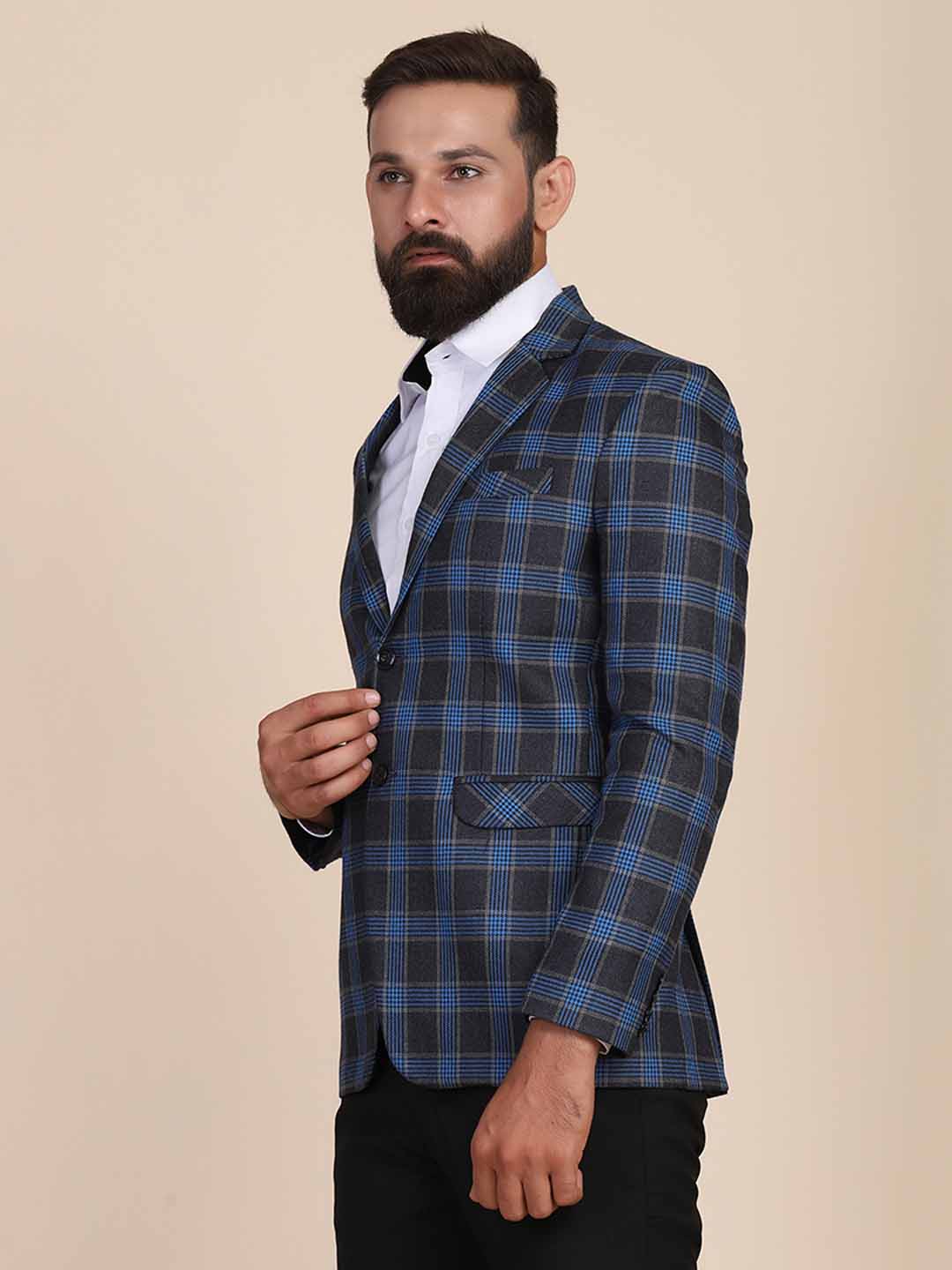 Men Tweed Check Blazer - Tahvo India