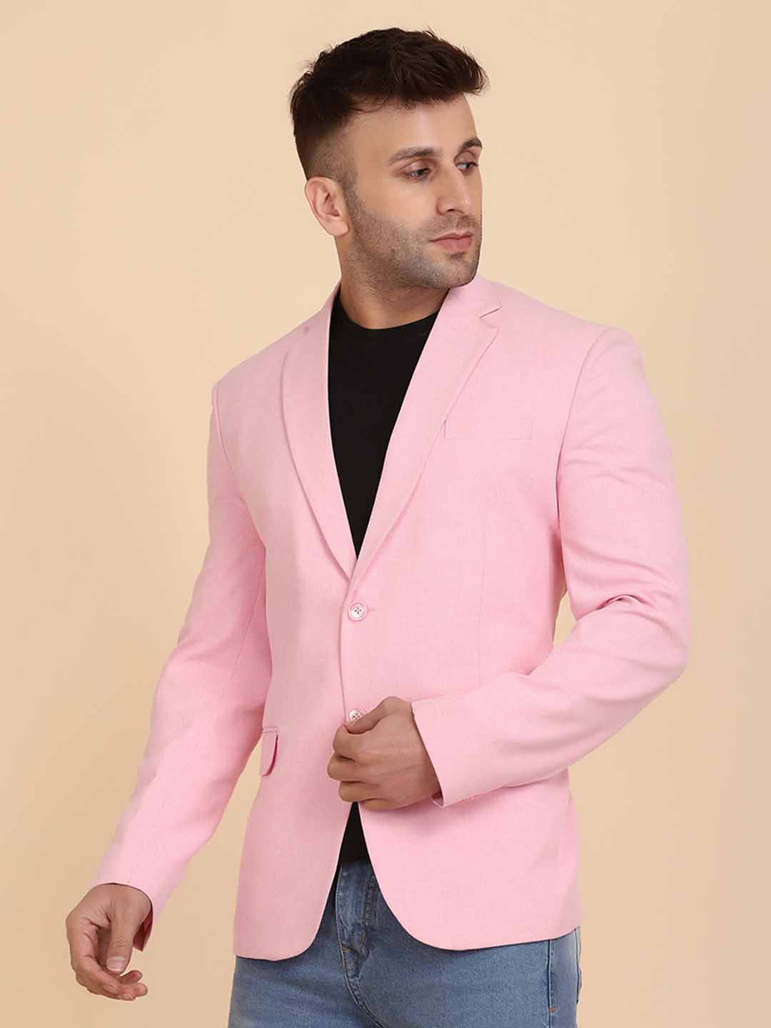 Pink Sold Single Breasted Casual Blazer - Tahvo India