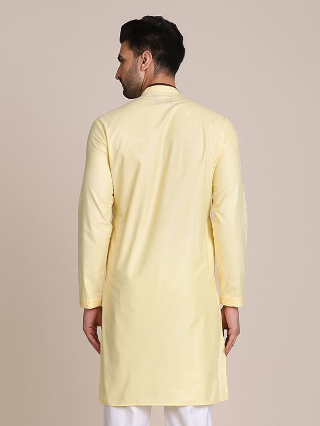 Men Yellow Solid Kurta - Tahvo India