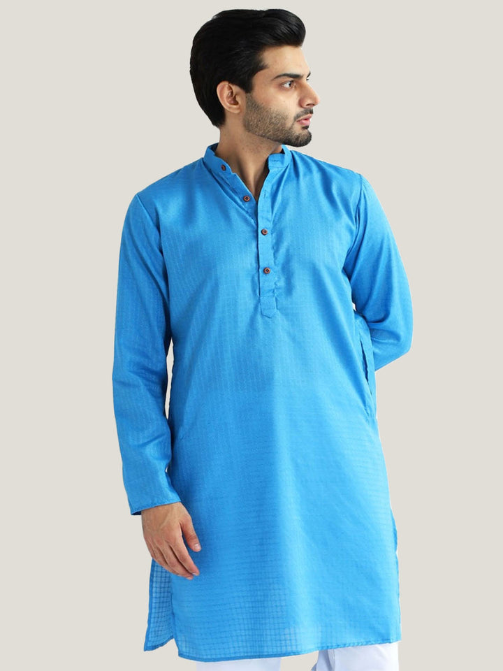 Men Blue Casual Kurta - Tahvo India