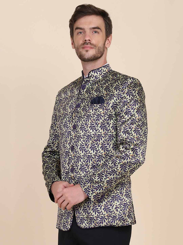 Men Printed Bandgala Blazers - Tahvo India