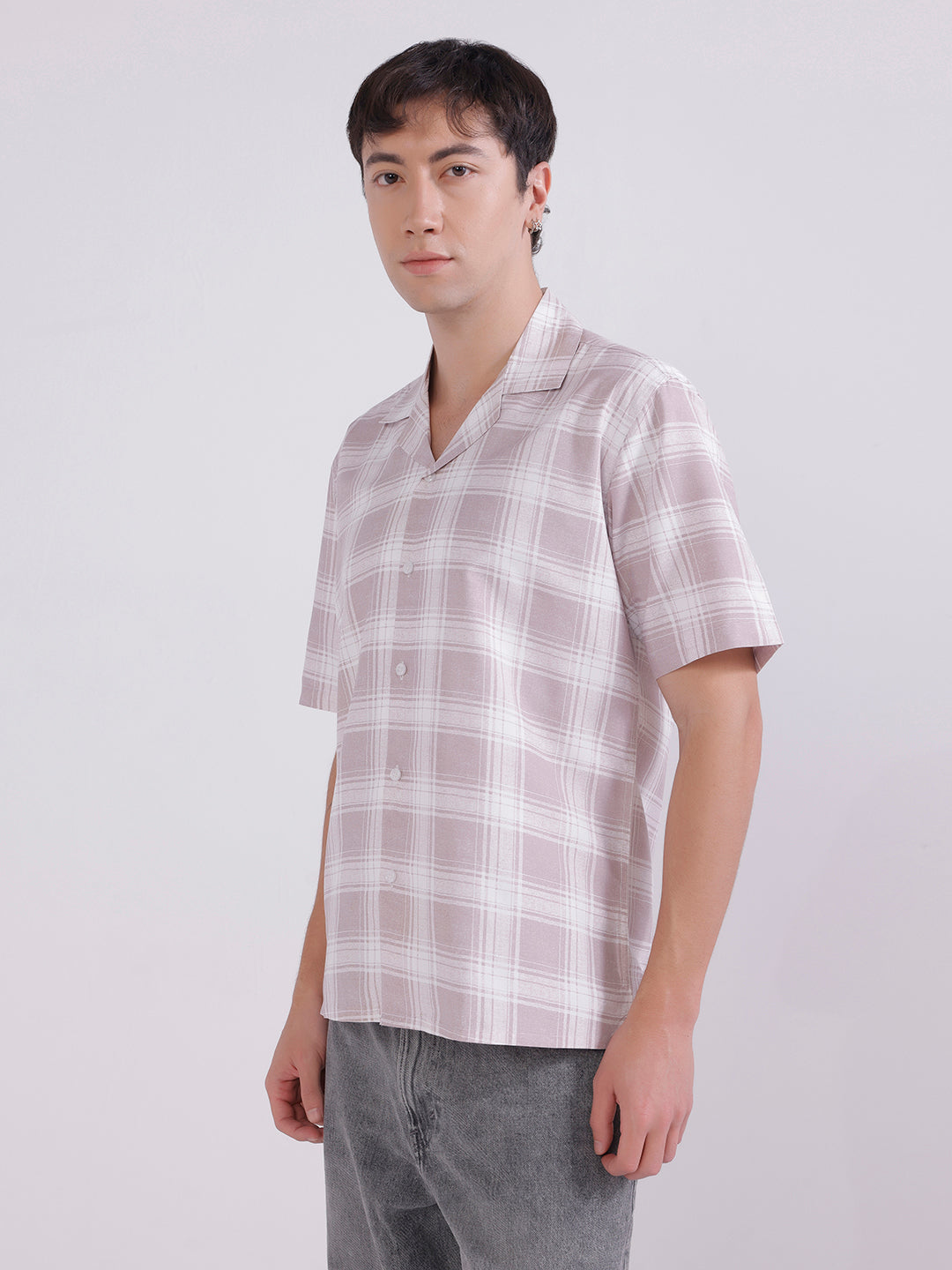 Regular fit casual check shirt