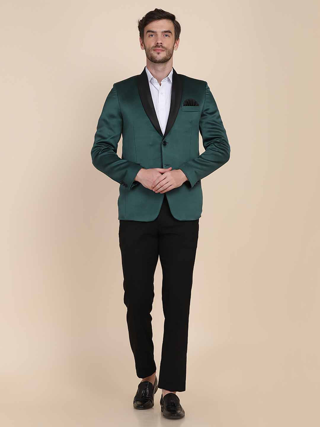 Men Green Tuxedo Suit Set - Tahvo India