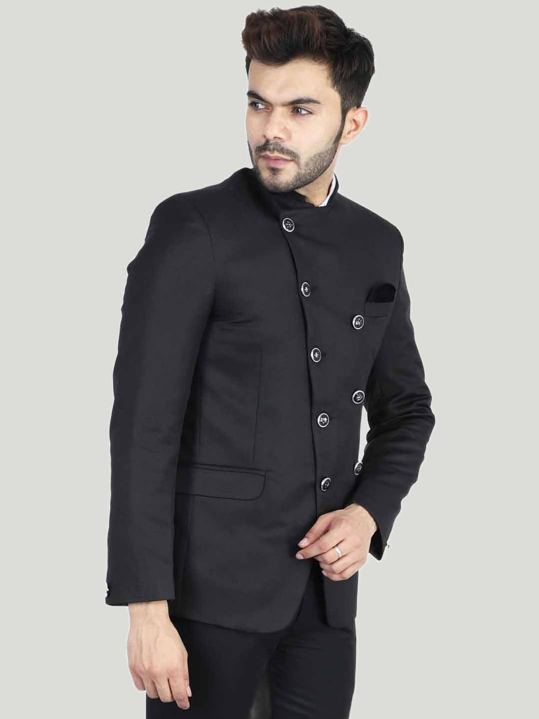 Men Black Angrakha Suit - Tahvo India