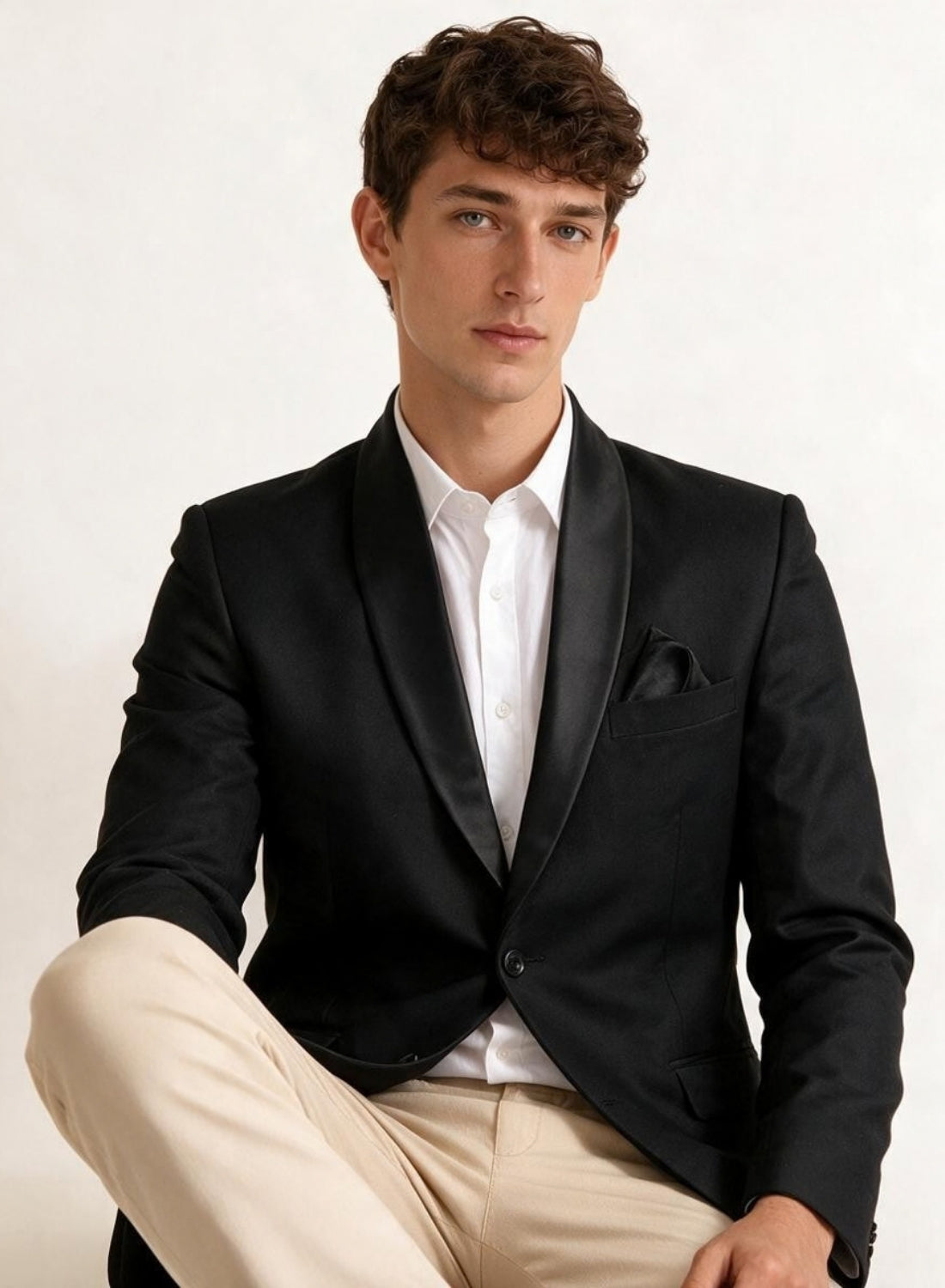 Men Black Tuxedo Blazer