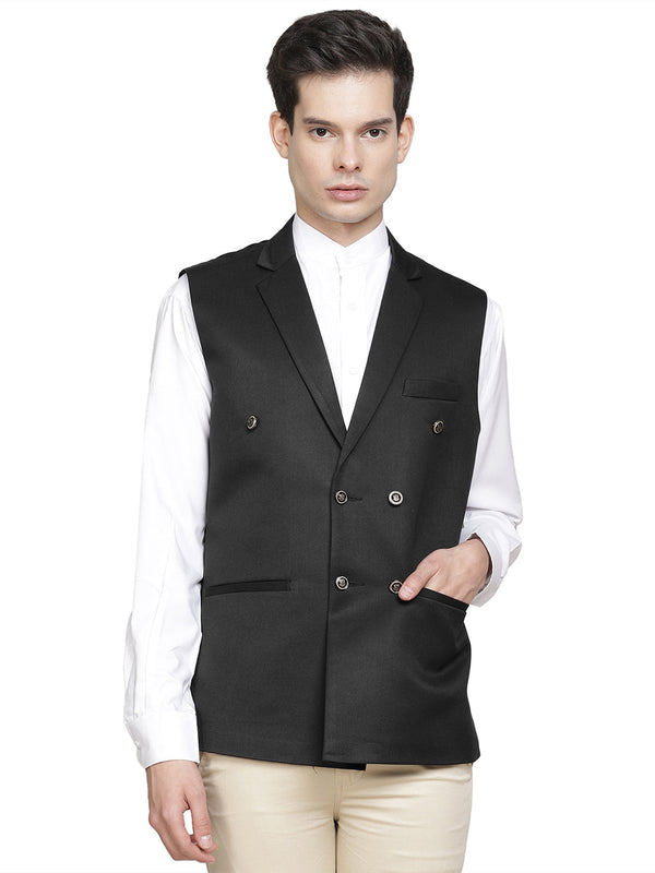 Black Waist Coat - Tahvo India