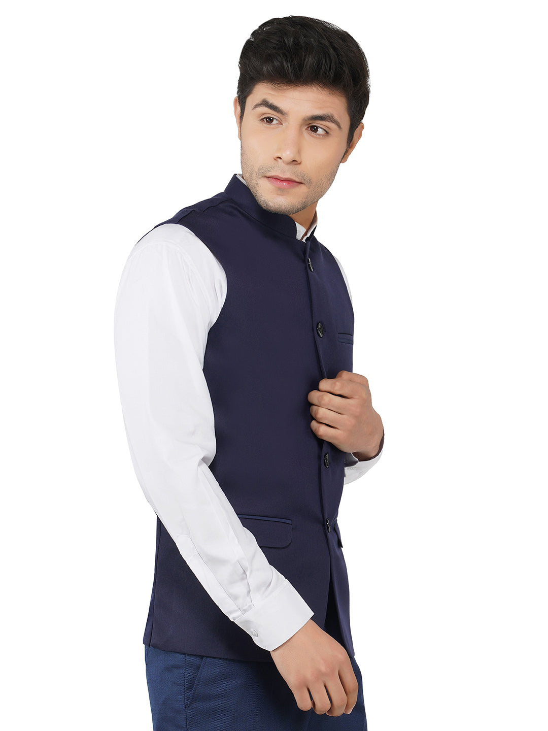 Men Blue Nehru Jacket - Tahvo India