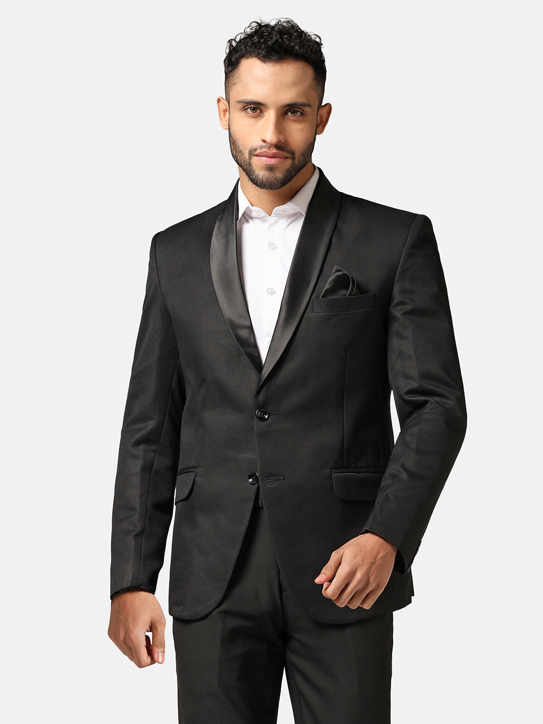 Men Black Tuxedo Blazer - Tahvo India