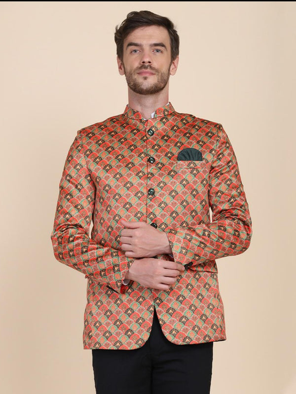 Men Printed Bandgala Blazers - Tahvo India