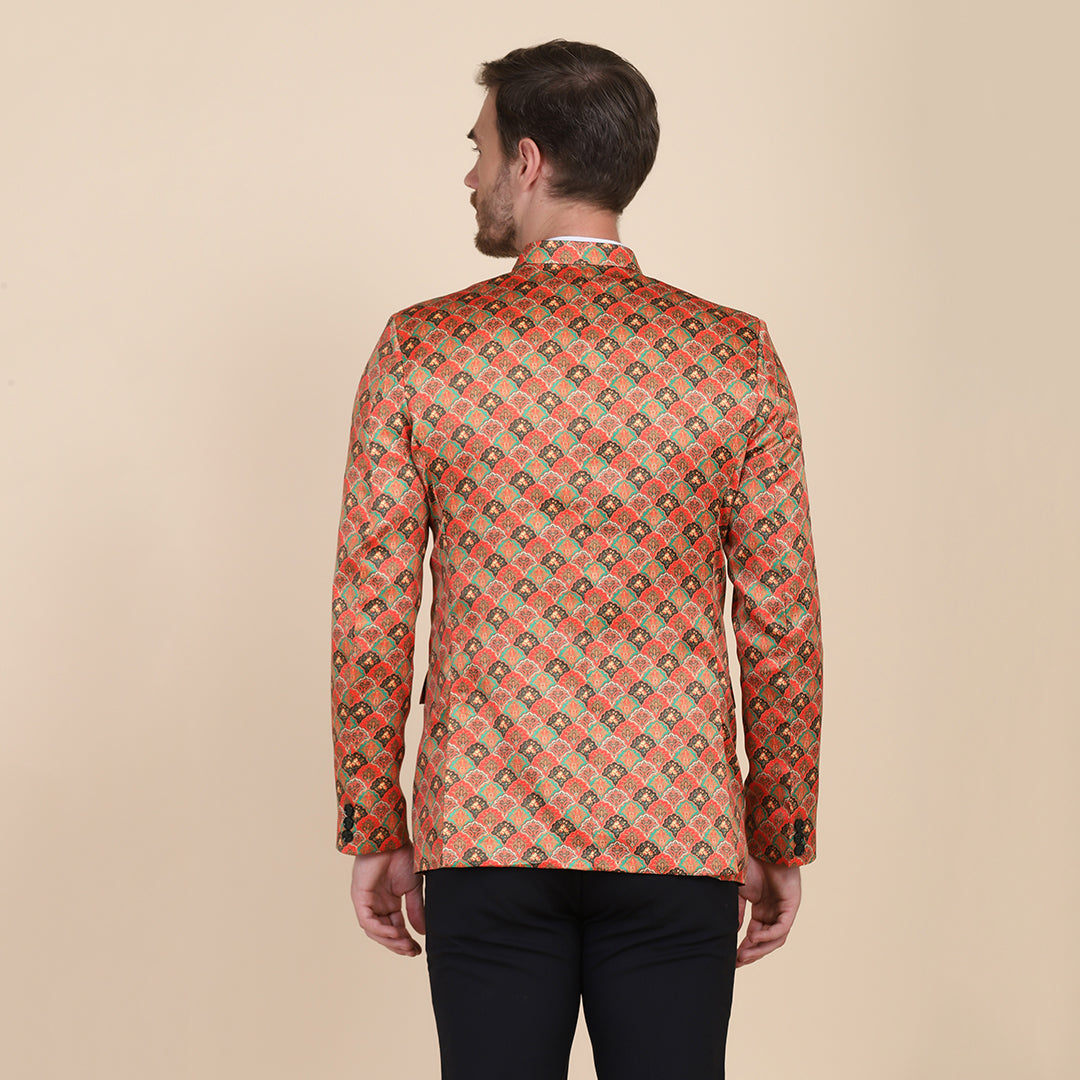 Men Printed Bandgala Blazers - Tahvo India