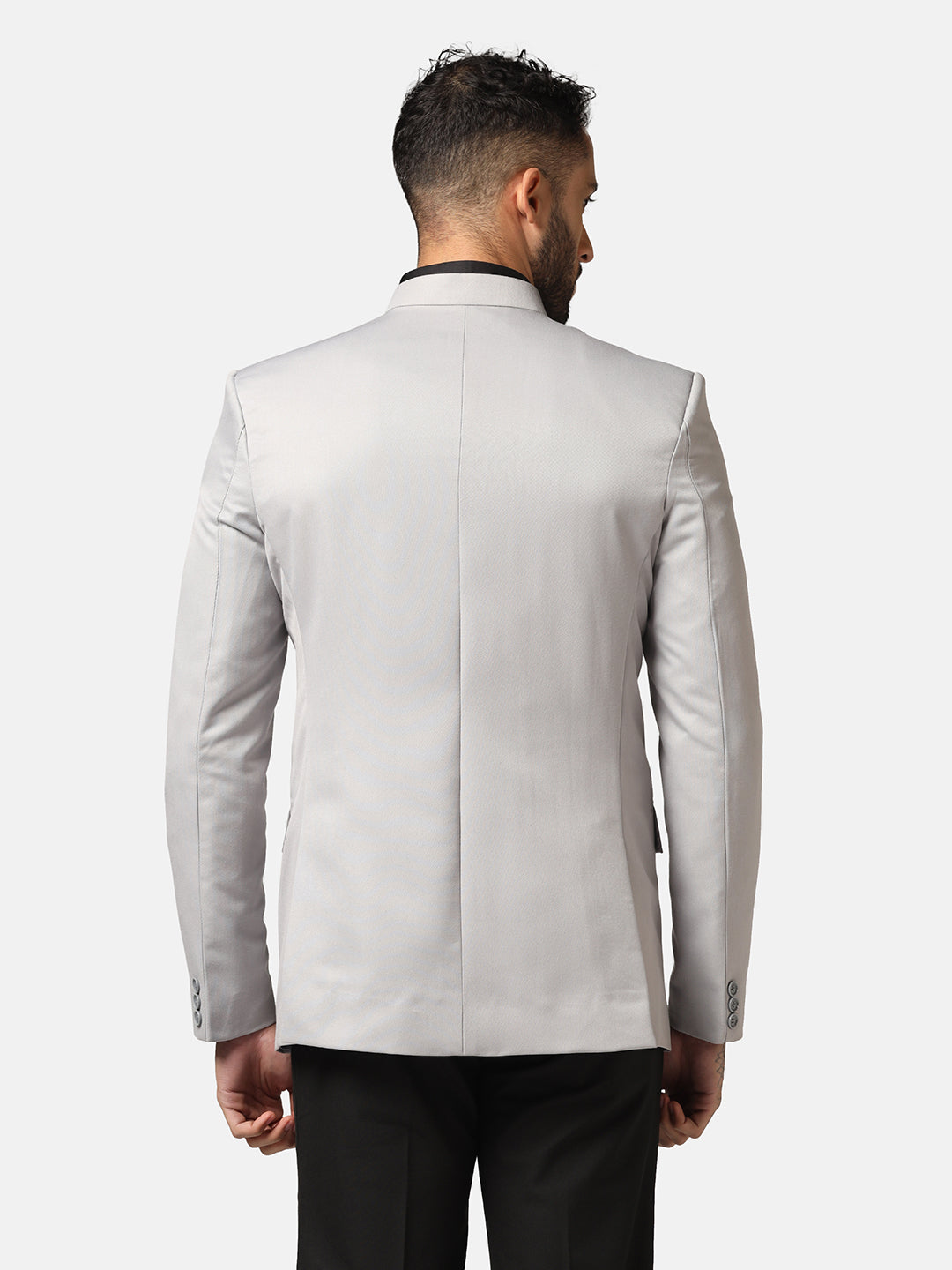 Men Light Grey Bandhgala Blazer - Tahvo India