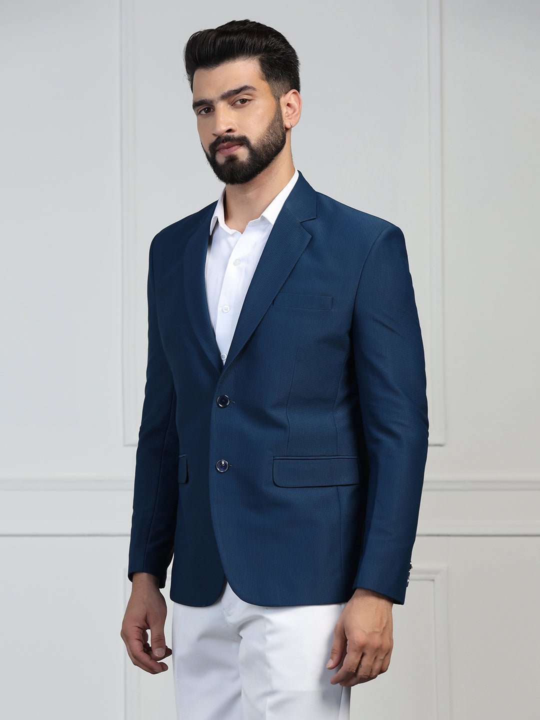 Men Corduroy Blue Blazer - Tahvo India