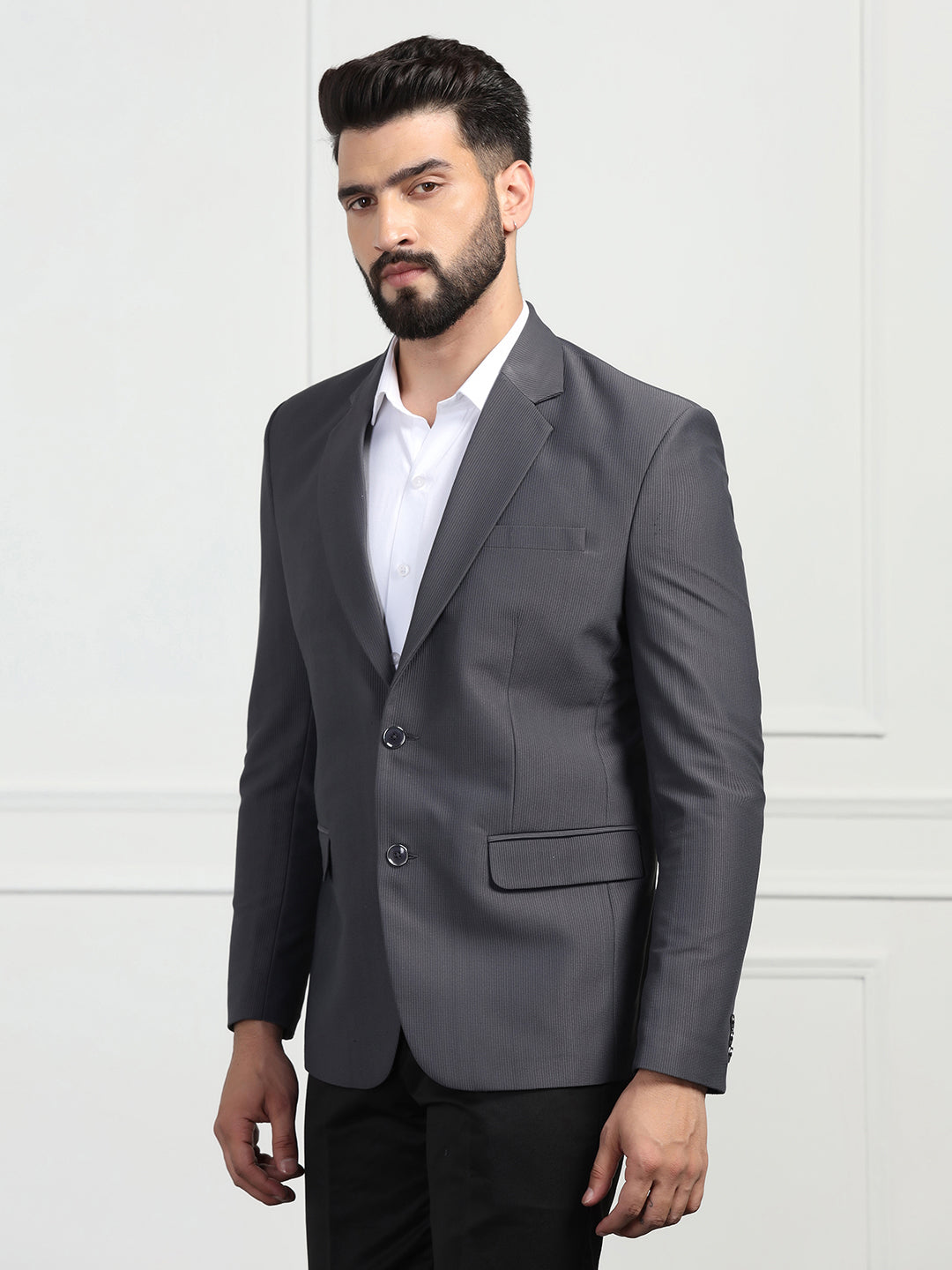 Men Corduroy Grey Blazer - Tahvo India