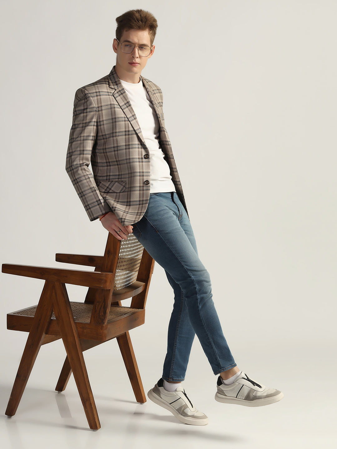 Men's Multi Checked Tweed Blazer - Tahvo India