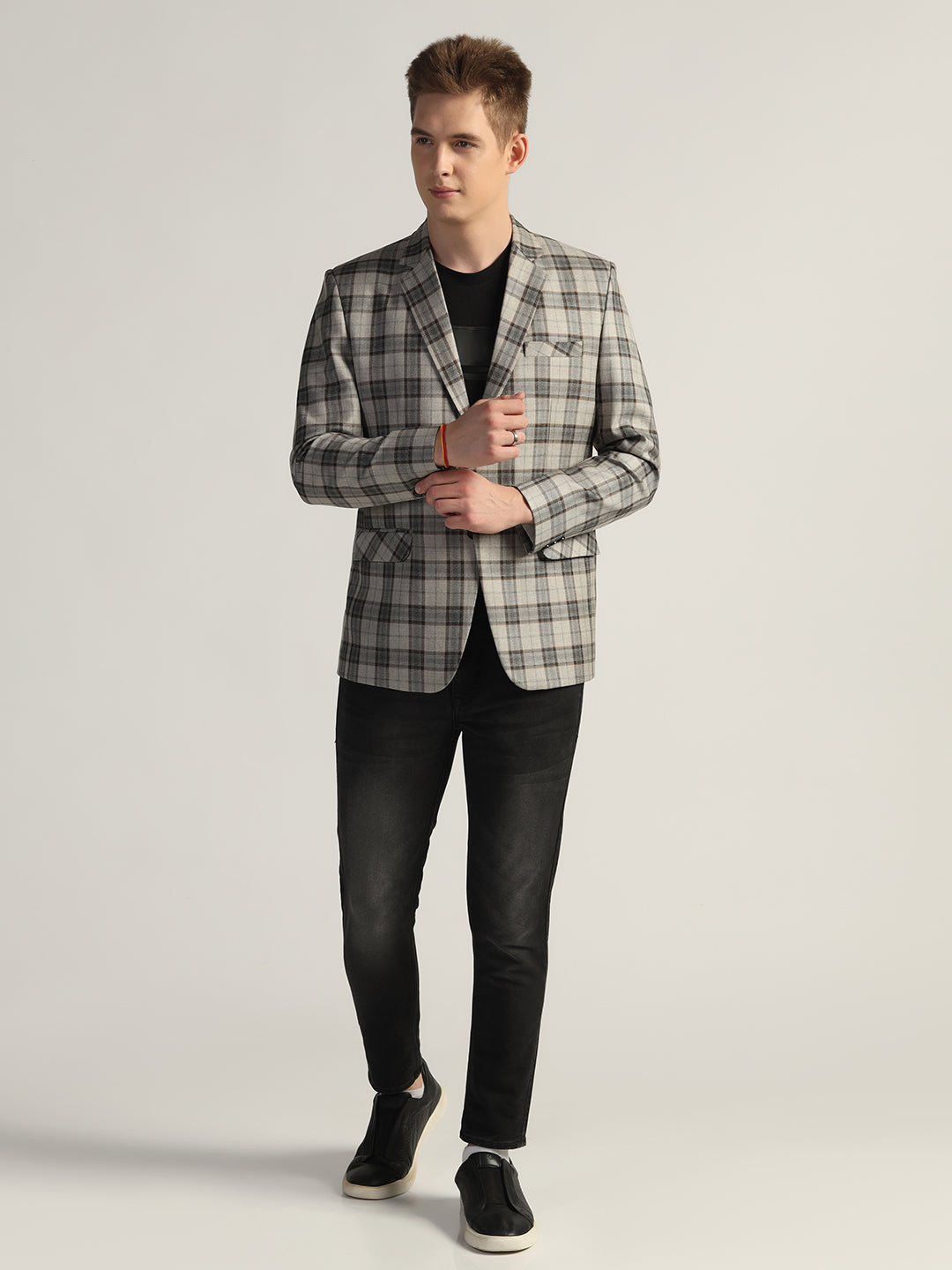 Men's Checked Tweed Blazer - Tahvo India
