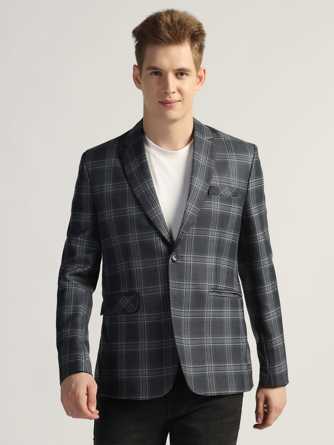 Men's Blue Tweed Blazer - Tahvo India