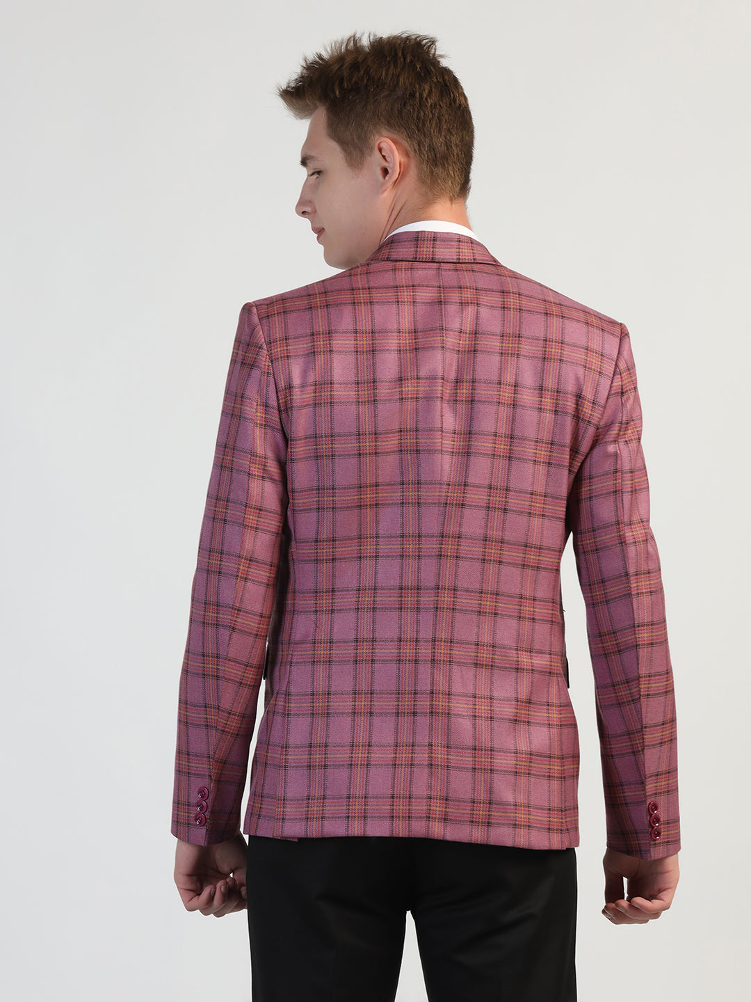 Purple Checked Blazer for Men - Tahvo India