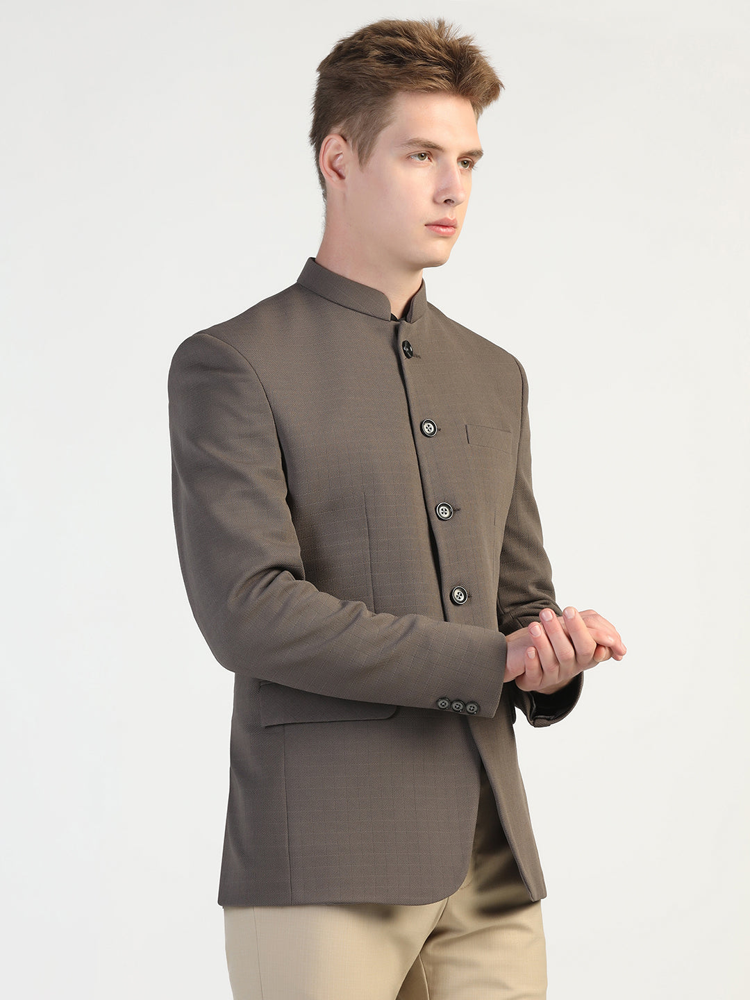 Grey Bandgala Blazer for Men - Tahvo India