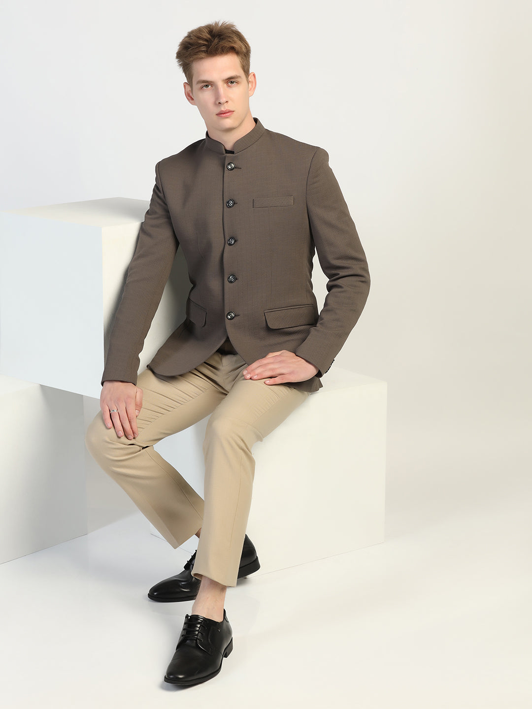 Grey Bandgala Blazer for Men - Tahvo India
