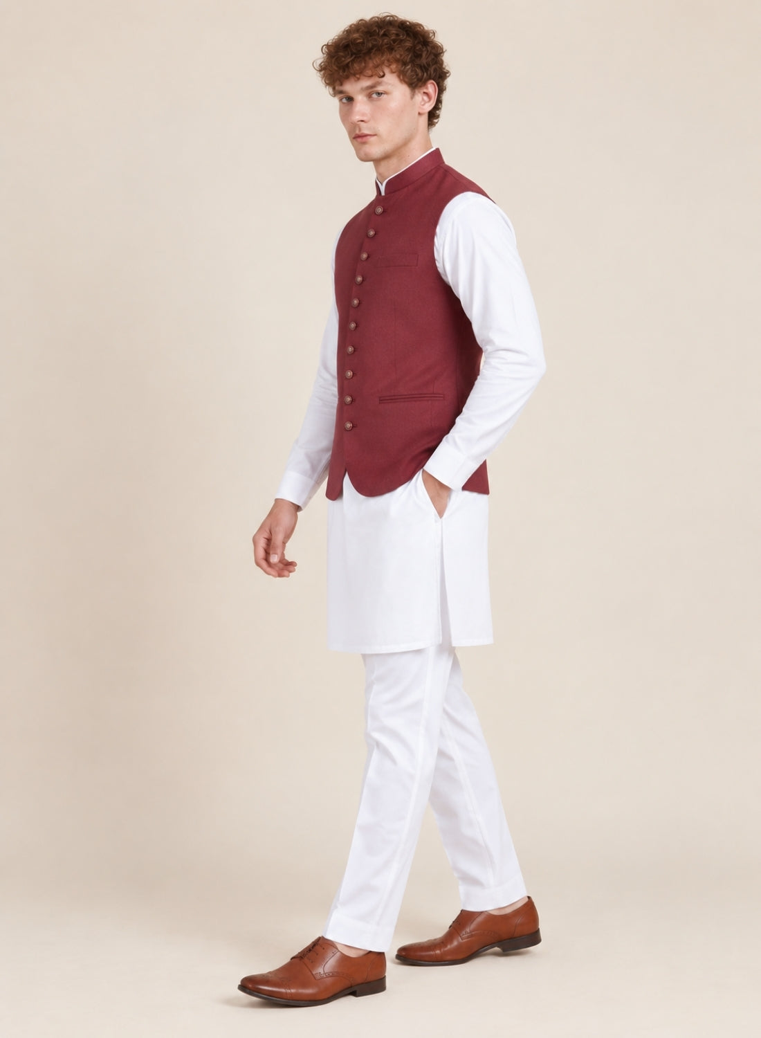 Men Kurta Set With Jacket