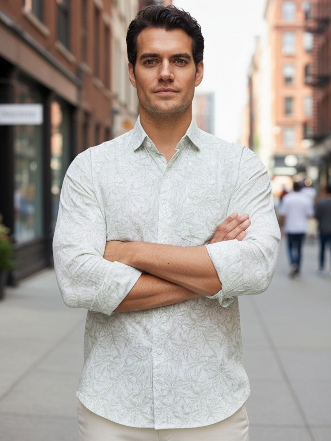 Men Green Printed Shirt