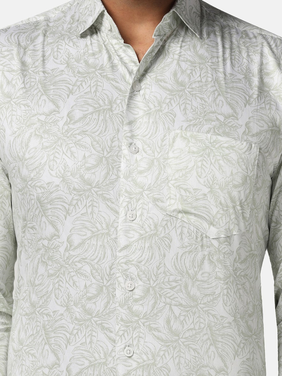 Men Green Printed Shirt