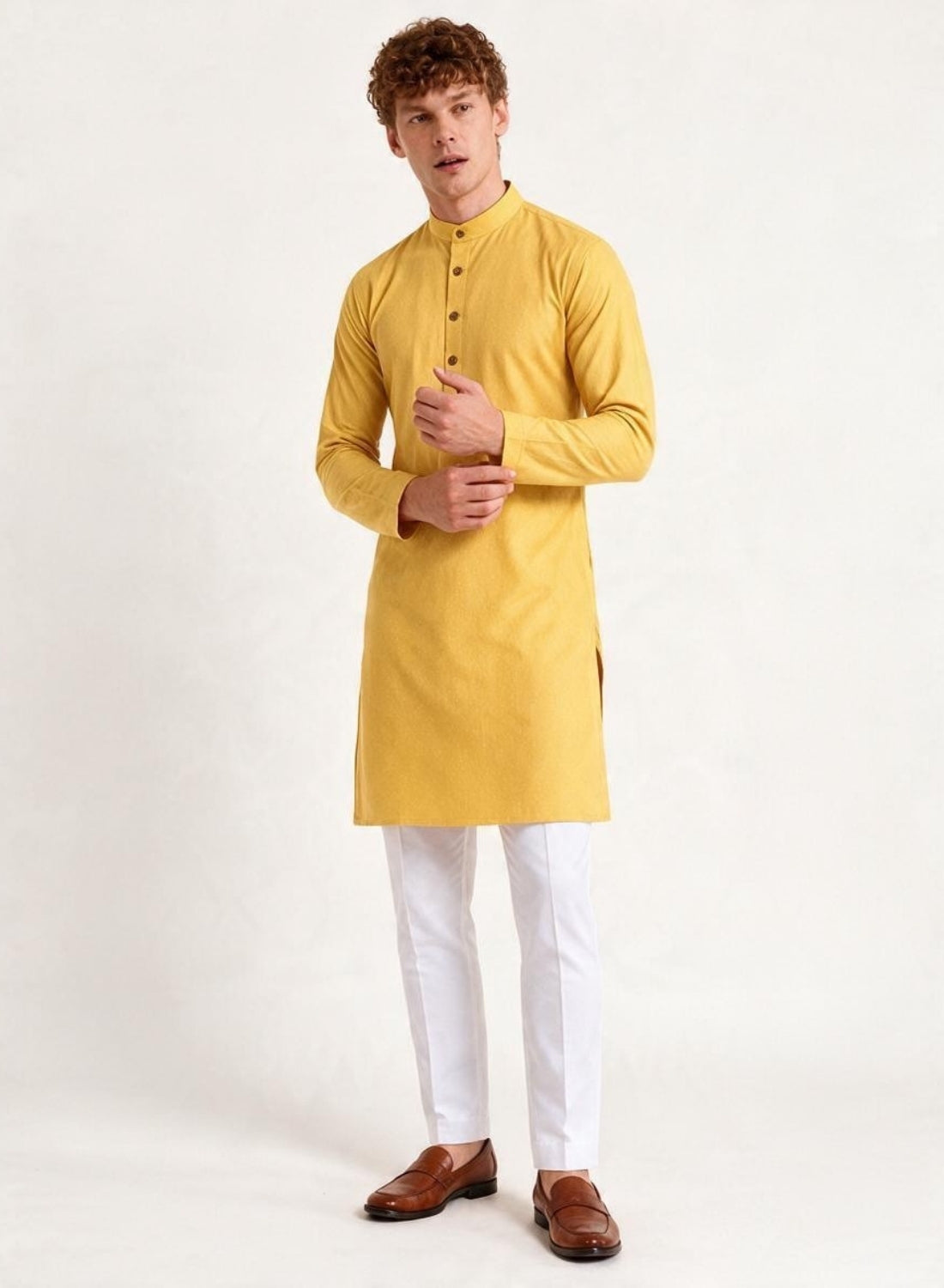 Men Yellow Kurta Set