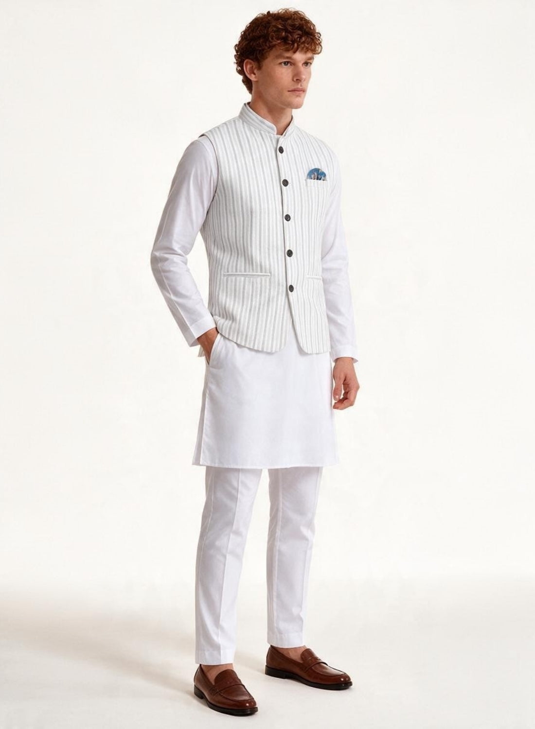 Men Kurta Set With Jacket