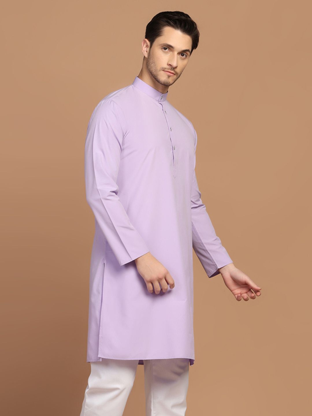 Men Purple Solid Kurta - Tahvo India