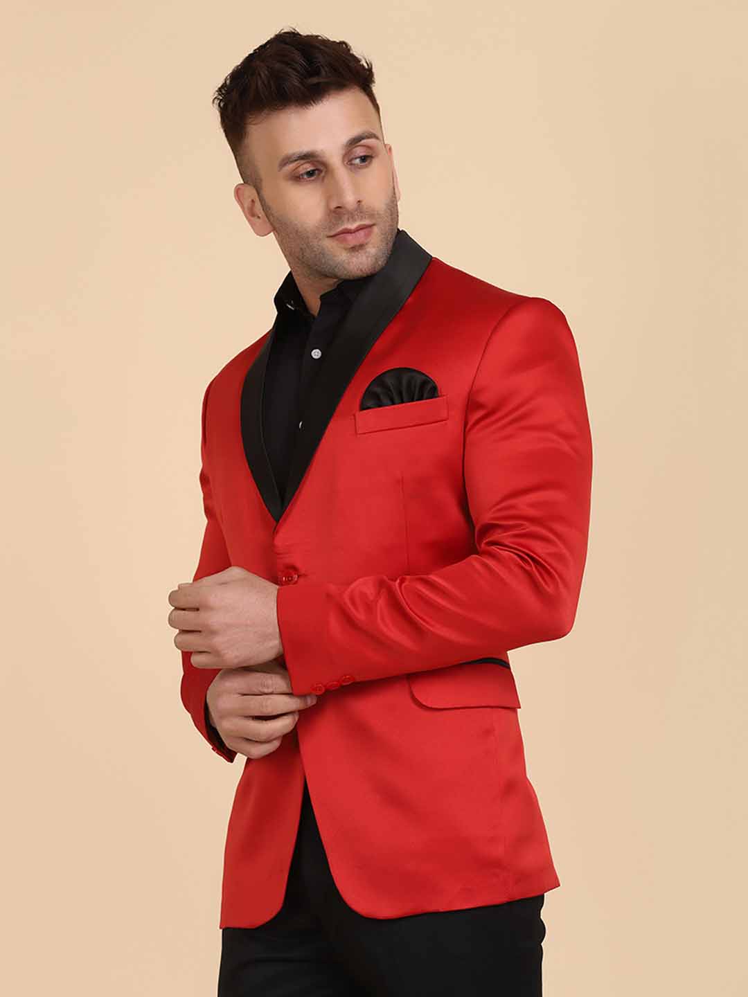 Red Tuxedo Blazer - Tahvo India