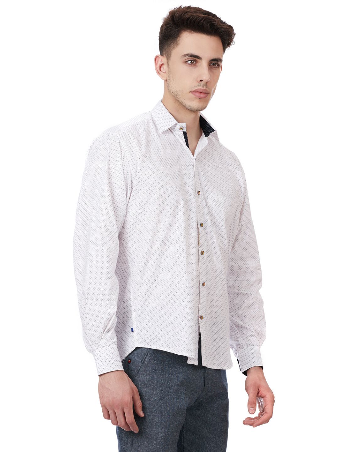 Men White Printed Shirt