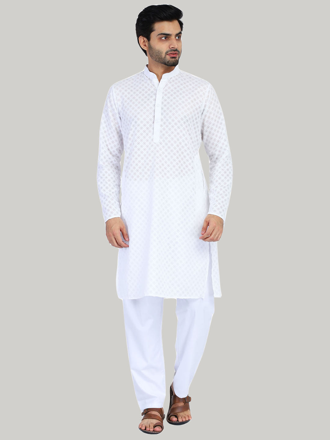 Men White Kurta Set - Tahvo India
