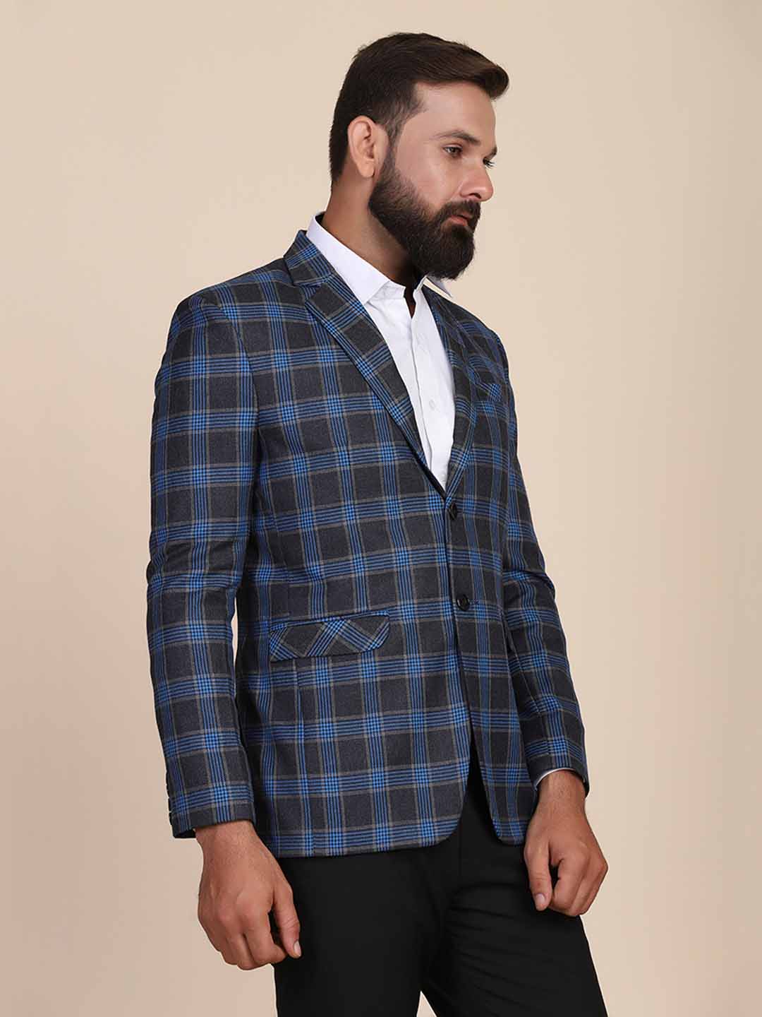 Men Tweed Check Blazer - Tahvo India