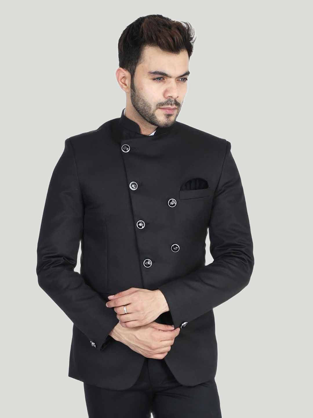 Men Black Angrakha Suit