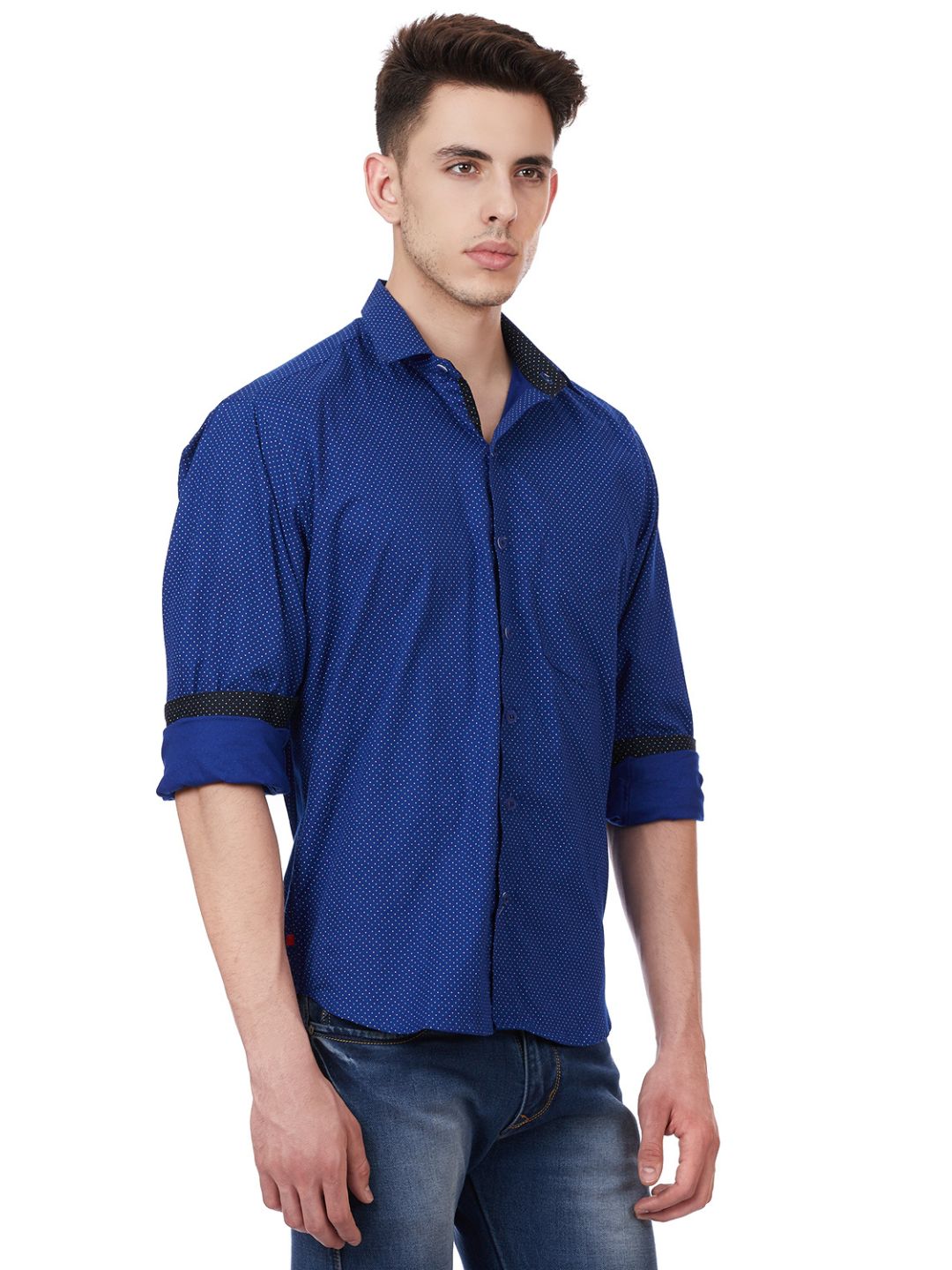 Men Blue Casual Printed Shirt