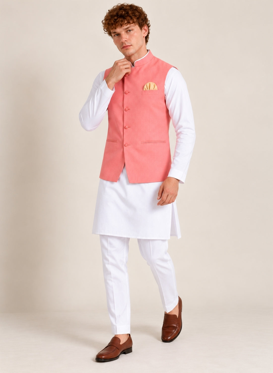 Men Kurta Set With Jacket