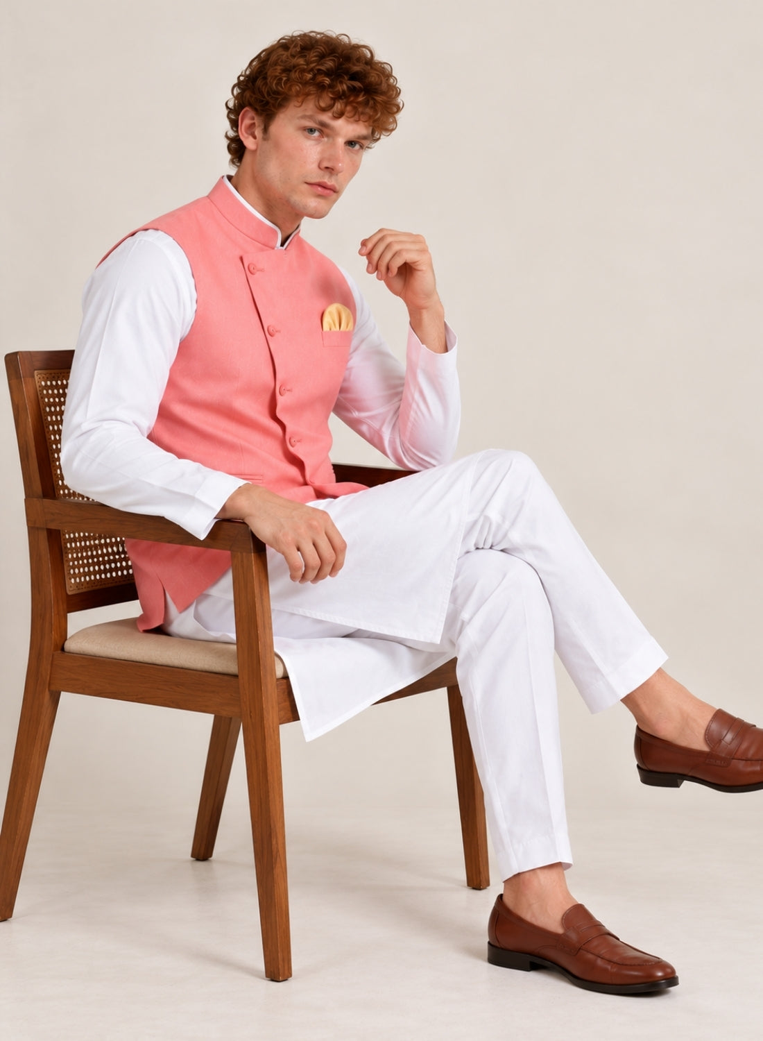 Men Kurta Set With Jacket