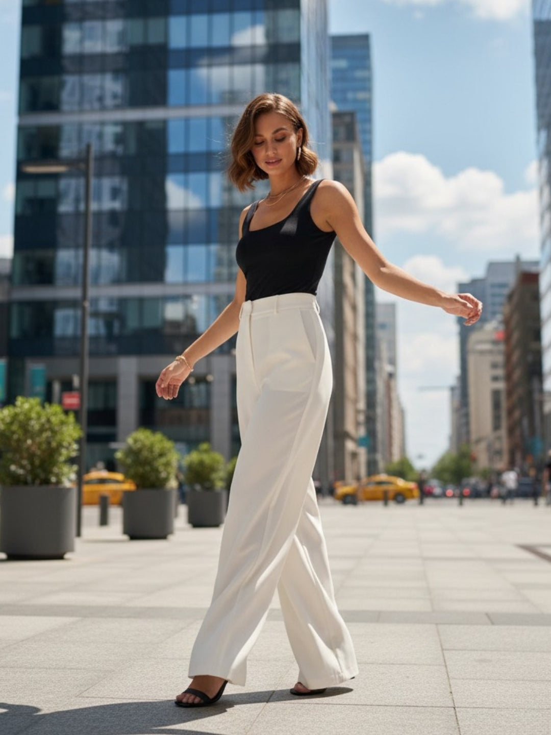 Women off-white trousers