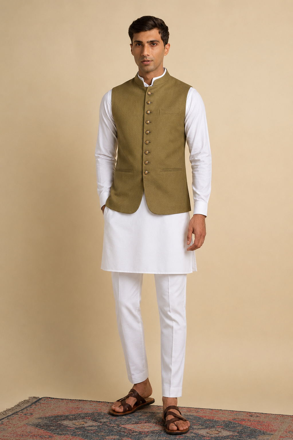 Men Kurta Set With Jacket
