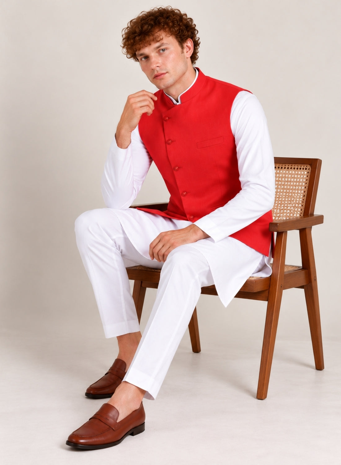 Men Kurta Set With Jacket