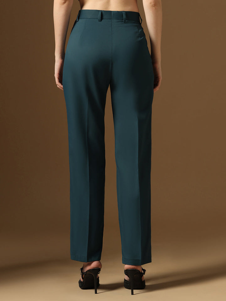 Turquoise Straight Fit Trousers - Tahvo India
