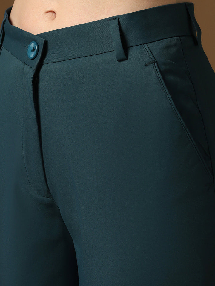 Turquoise Straight Fit Trousers - Tahvo India
