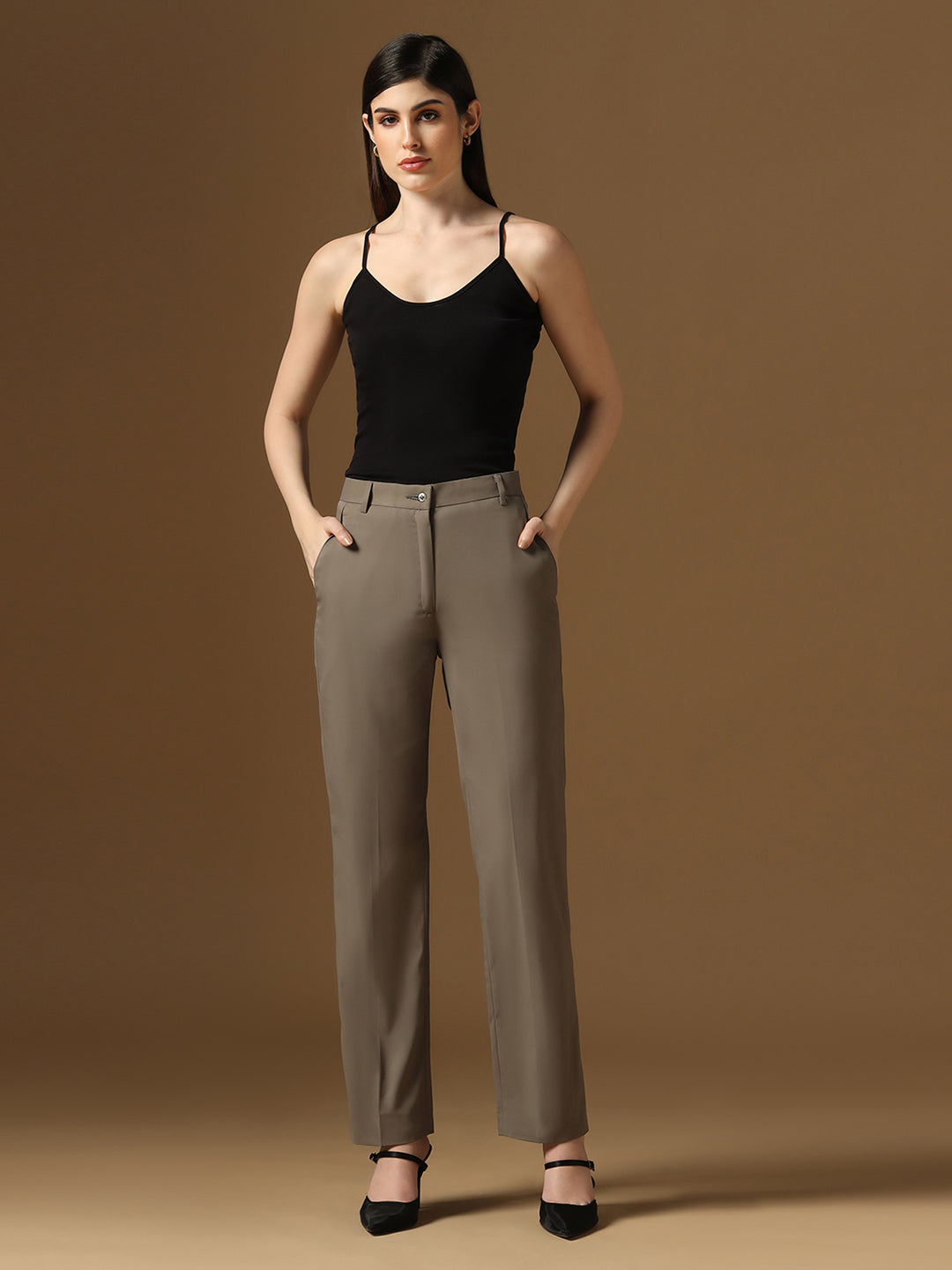 Dusk Grey Straight Fit Trousers - Tahvo India