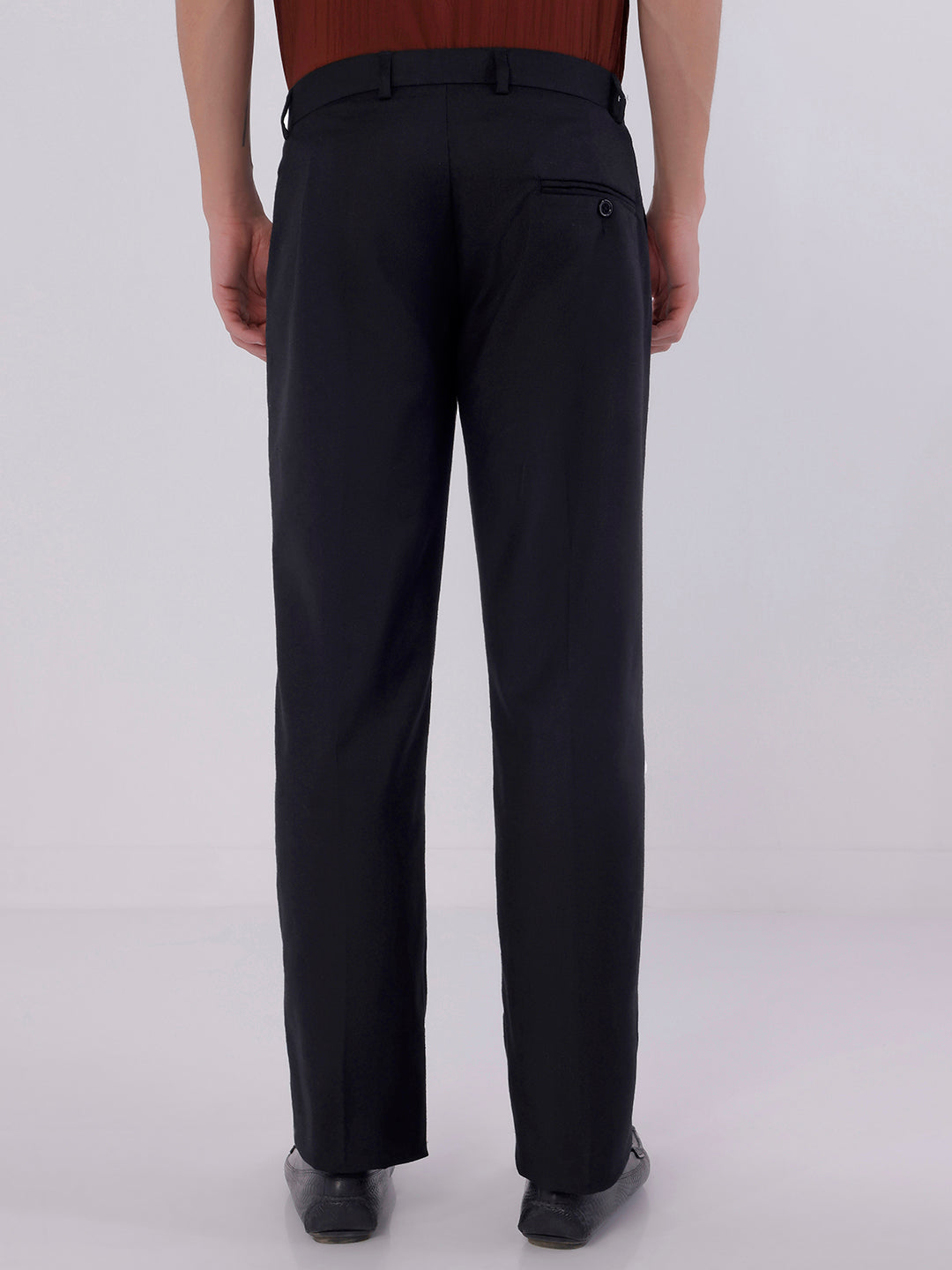 Men Black linen trousers