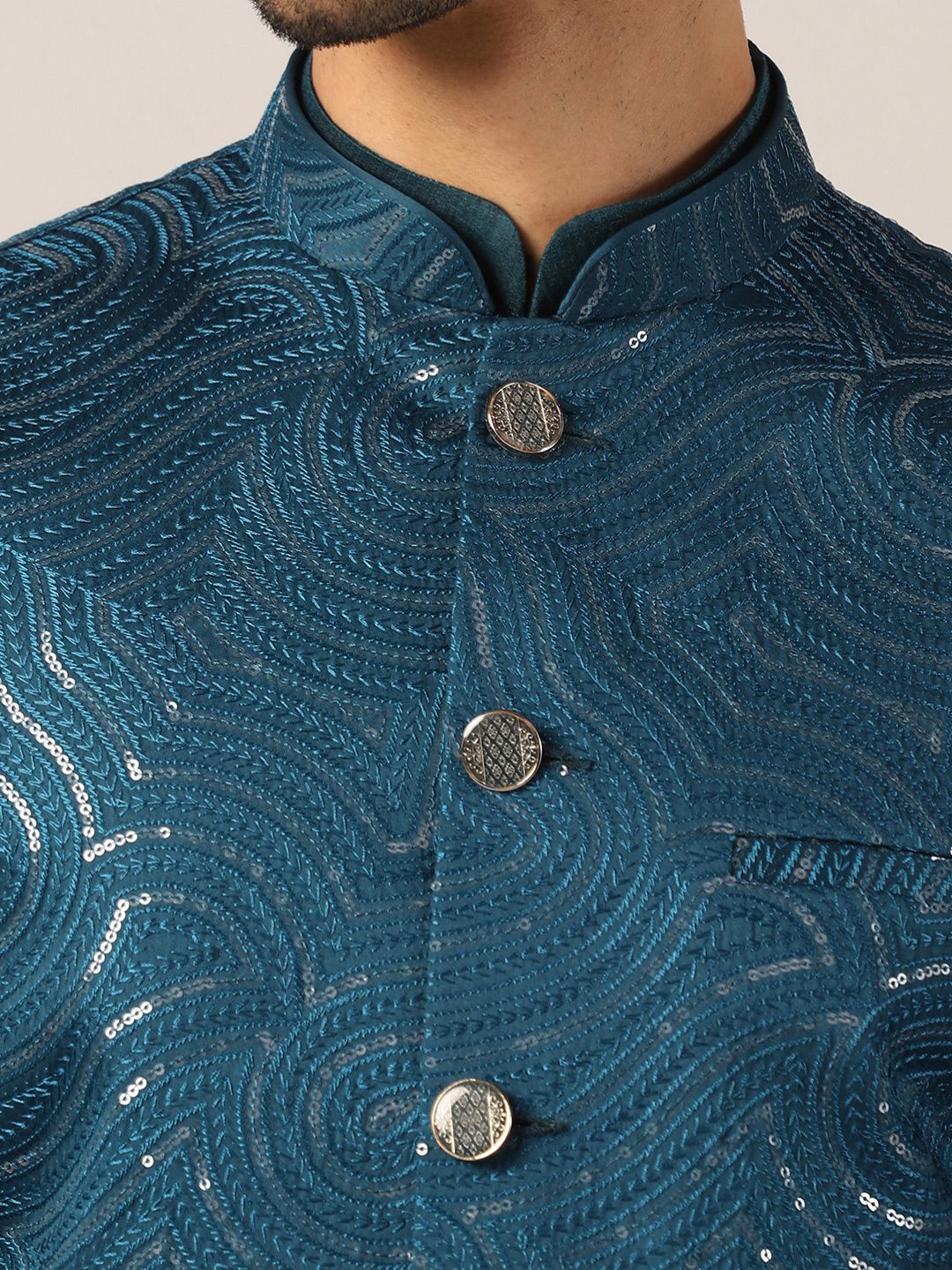 Turquoise Nehru Jacket